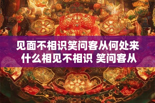 见面不相识笑问客从何处来 什么相见不相识 笑问客从何处来