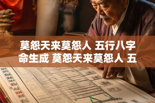 莫怨天来莫怨人 五行八字命生成 莫怨天来莫怨人 五行八字命生成什么意思