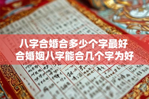 八字合婚合多少个字最好 合婚姻八字能合几个字为好