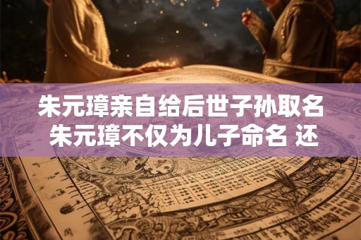 朱元璋亲自给后世子孙取名 朱元璋不仅为儿子命名 还制定了后世子孙取名的规则