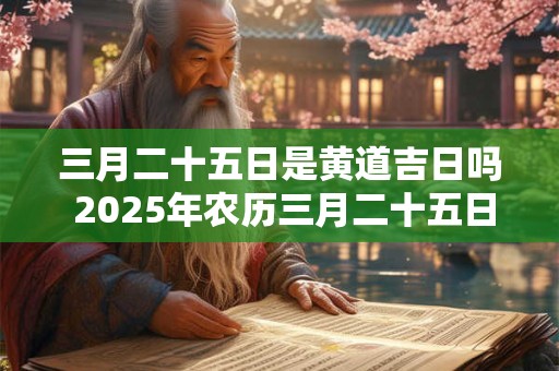 三月二十五日是黄道吉日吗 2025年农历三月二十五日是黄道吉日吗