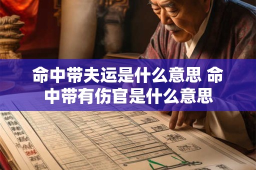 命中带夫运是什么意思 命中带有伤官是什么意思 命中带夫运是什么意思 命中带有伤官是什么意思