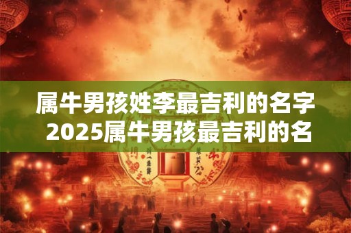 属牛男孩姓李最吉利的名字 2025属牛男孩最吉利的名字姓李