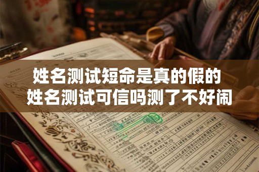 姓名测试短命是真的假的 姓名测试可信吗测了不好闹心