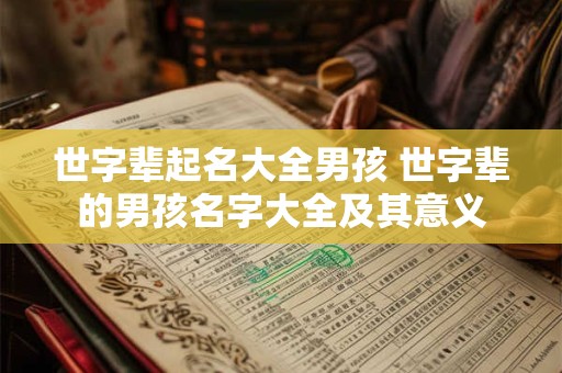 世字辈起名大全男孩 世字辈的男孩名字大全及其意义