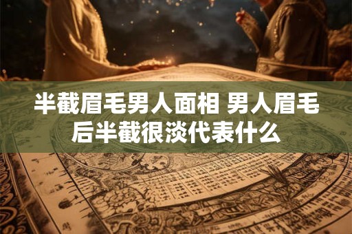 半截眉毛男人面相 男人眉毛后半截很淡代表什么