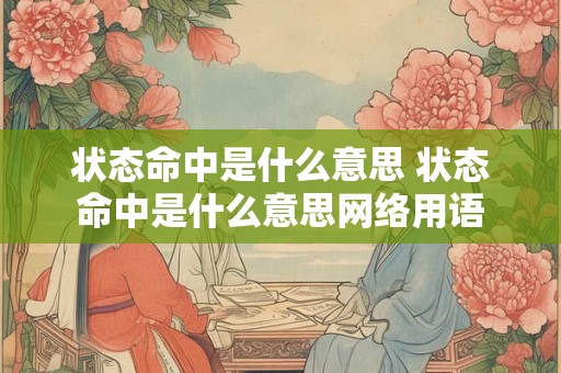 状态命中是什么意思 状态命中是什么意思网络用语