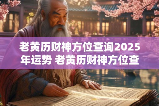 老黄历财神方位查询2025年运势 老黄历财神方位查询2025年运势及运程