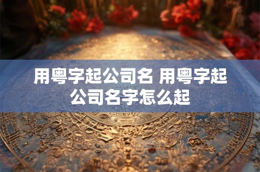 用粤字起公司名 用粤字起公司名字怎么起