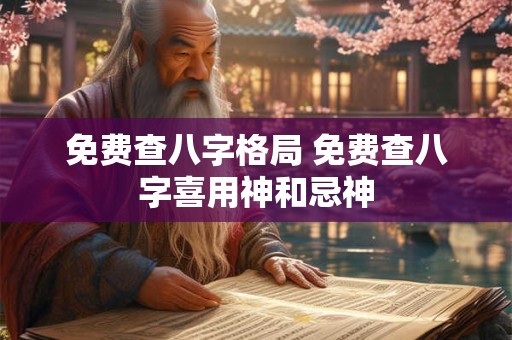 免费查八字格局 免费查八字喜用神和忌神