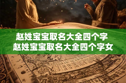 赵姓宝宝取名大全四个字 赵姓宝宝取名大全四个字女孩