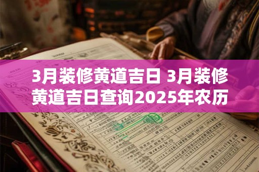 3月装修黄道吉日 3月装修黄道吉日查询2025年农历