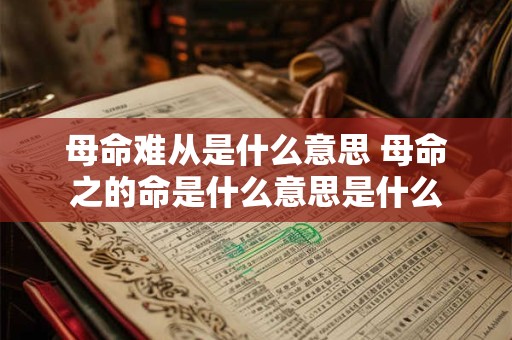 母命难从是什么意思 母命之的命是什么意思是什么