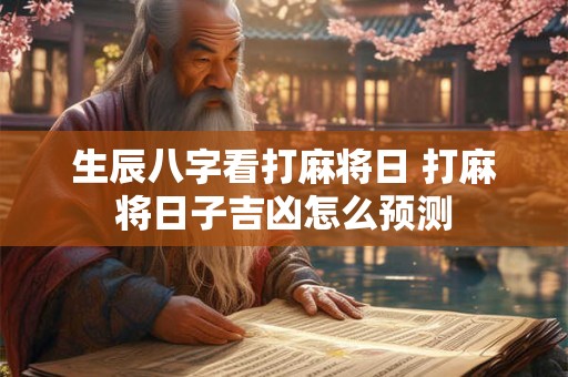 生辰八字看打麻将日 打麻将日子吉凶怎么预测