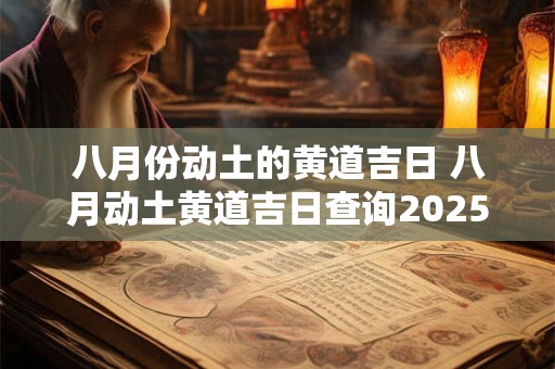 八月份动土的黄道吉日 八月动土黄道吉日查询2025年