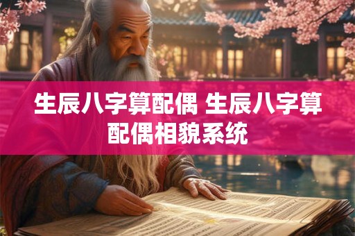 生辰八字算配偶 生辰八字算配偶相貌系统