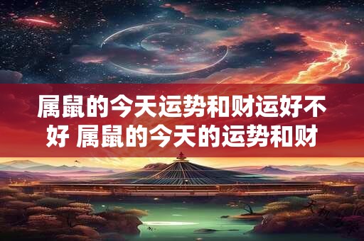 属鼠的今天运势和财运好不好 属鼠的今天的运势和财运 查十二星座今天的运势