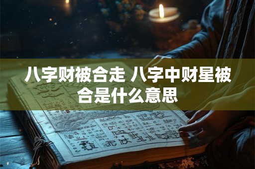 八字财被合走 八字中财星被合是什么意思