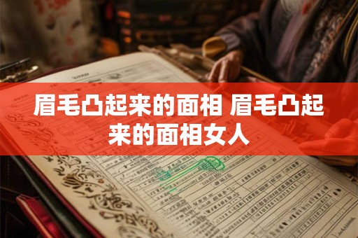 眉毛凸起来的面相 眉毛凸起来的面相女人