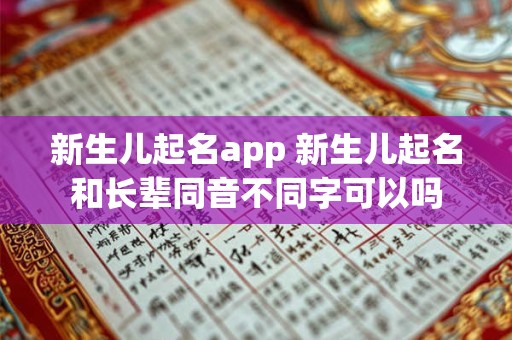 新生儿起名app 新生儿起名和长辈同音不同字可以吗