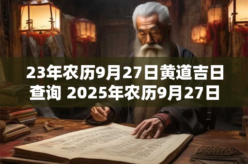 23年农历9月27日黄道吉日查询 2025年农历9月27日黄道吉日查询
