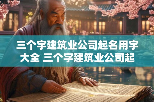 三个字建筑业公司起名用字大全 三个字建筑业公司起名用字大全及寓意