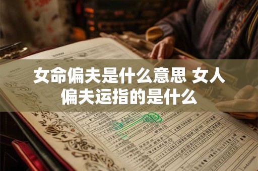 女命偏夫是什么意思 女人偏夫运指的是什么