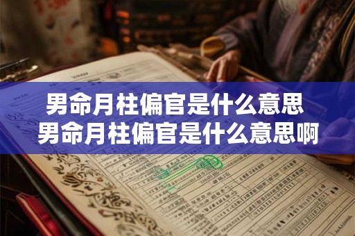 男命月柱偏官是什么意思 男命月柱偏官是什么意思啊