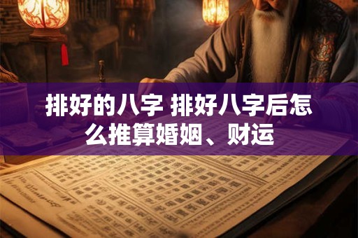 排好的八字 排好八字后怎么推算婚姻、财运