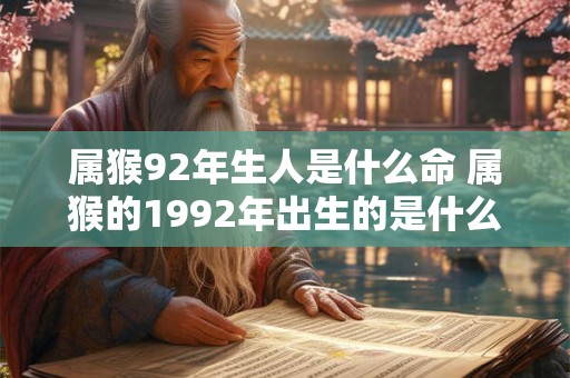 属猴92年生人是什么命 属猴的1992年出生的是什么命