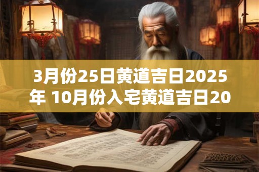 3月份25日黄道吉日2025年 10月份入宅黄道吉日2025年查询