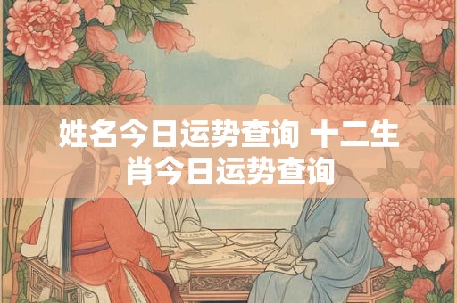 姓名今日运势查询 十二生肖今日运势查询