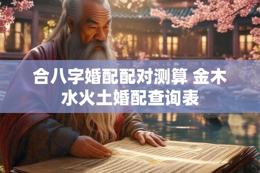 合八字婚配配对测算 金木水火土婚配查询表