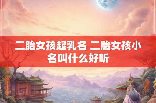 二胎女孩起乳名 二胎女孩小名叫什么好听