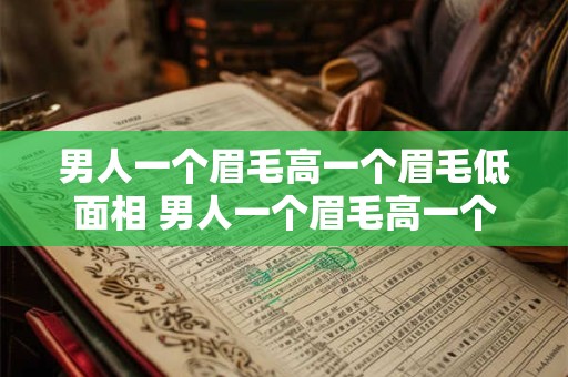 男人一个眉毛高一个眉毛低面相 男人一个眉毛高一个眉毛低面相好不好