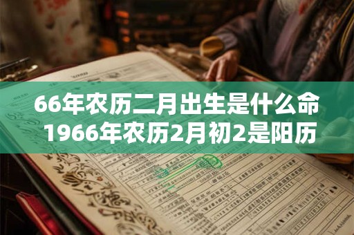 详细阅读:66年农历二月出生是什么命 1966年农历2月初2是阳历多少 66年农历二月出生是什么命 1966年农历2月初2是阳历多少