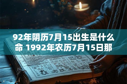 92年阴历7月15出生是什么命 1992年农历7月15日那天是什么生肖日