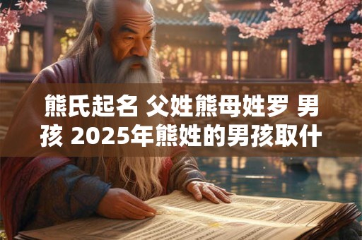 熊氏起名 父姓熊母姓罗 男孩 2025年熊姓的男孩取什么名字好听