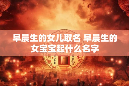 早晨生的女儿取名 早晨生的女宝宝起什么名字