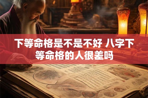下等命格是不是不好 八字下等命格的人很差吗