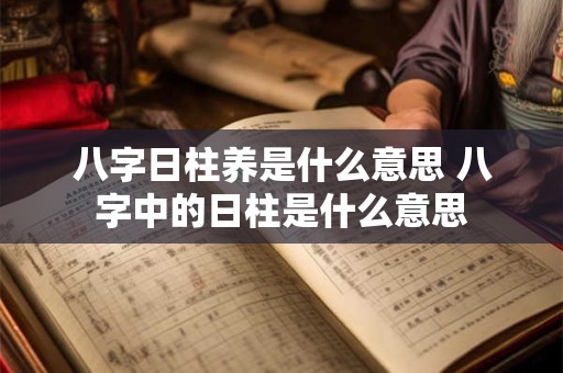 八字日柱养是什么意思 八字中的日柱是什么意思