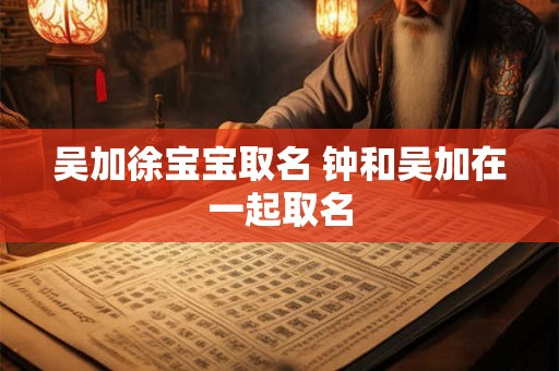 吴加徐宝宝取名 钟和吴加在一起取名