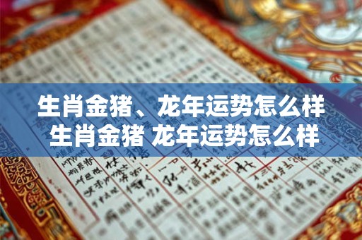 生肖金猪、龙年运势怎么样 生肖金猪 龙年运势怎么样呢