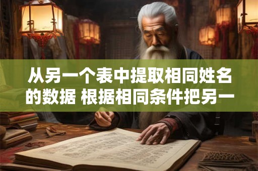 从另一个表中提取相同姓名的数据 根据相同条件把另一个表中的数据提取出来