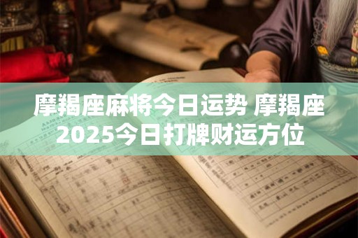 摩羯座麻将今日运势 摩羯座2025今日打牌财运方位