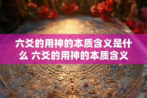 六爻的用神的本质含义是什么 六爻的用神的本质含义是什么意思