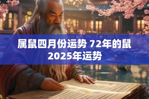 属鼠四月份运势 72年的鼠2025年运势