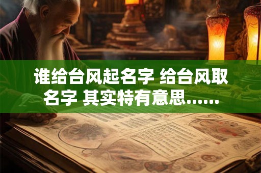 谁给台风起名字 给台风取名字 其实特有意思......