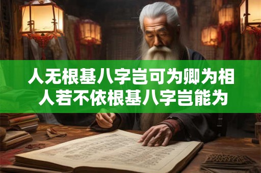 人无根基八字岂可为卿为相 人若不依根基八字岂能为卿为相是什么意思