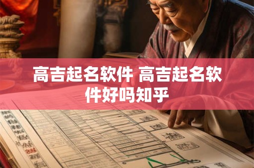 高吉起名软件 高吉起名软件好吗知乎